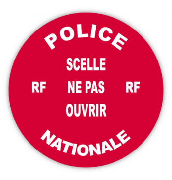 Rouleau 100 pastilles Diam.38 mm rouge H.securite (Police Nationale)