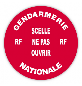 Rouleau 250 pastilles Diam.38 mm rouge H.securite (Gendarmerie Nationale)