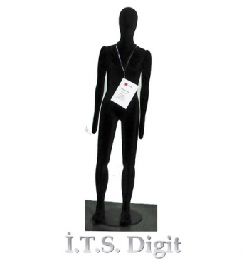 Mannequin mousse NOIR articule Homme 1.80 m armature metal + platine