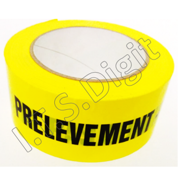 Adhesif rouleau "Prelevement - ne pas ouvrir" jaune G (50 mm x 100 m)