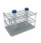 Portoir pour fioles en Acier inox. 30 x 160 x 122