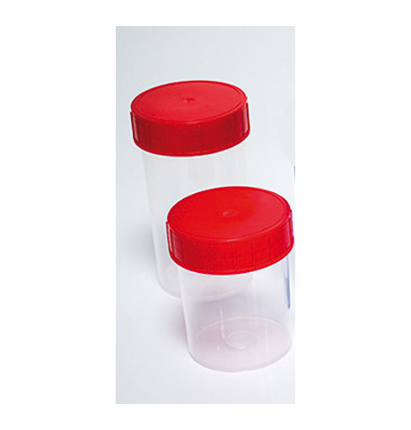 Pilulier PP vissant rouge (V148 ml-H74 mm-DH58 mm-DB45 mm)