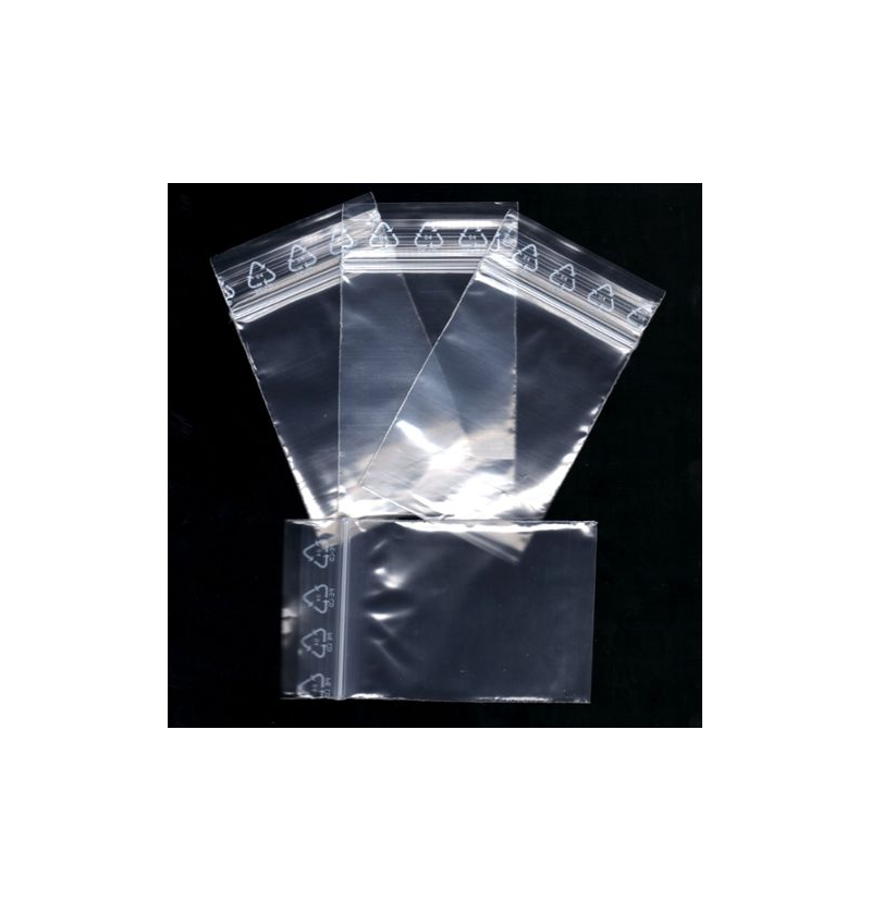 Sac plastique ZIP 120x180 mm - Sachet ZIP transparent 50µ en PEBD - Carton  de 1000 sacs